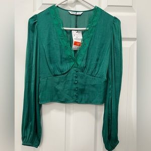 NEW WITH TAGS: Stradivarius Long-Sleeve Corset Top